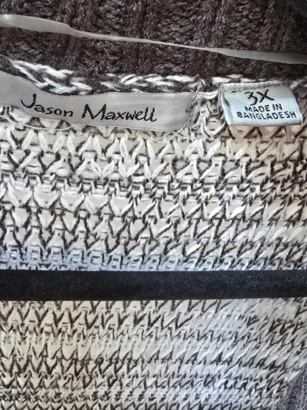 Jason Maxwell Open Front Chunky Knit Colorblock Cardigan Sweater 3X Plus Size
